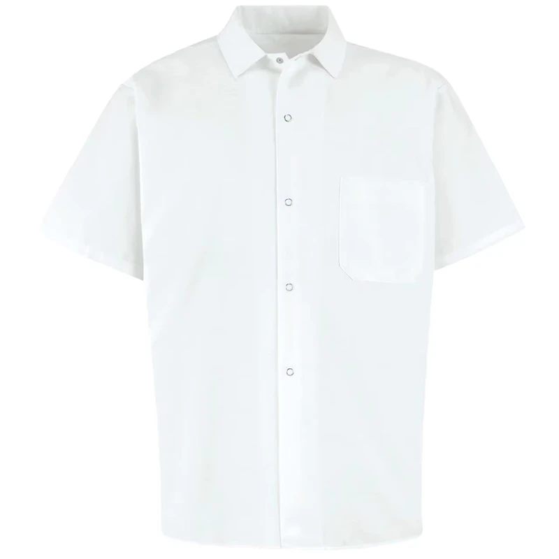 Men's and Women's Short-Sleeve Chef Shirt Cotton Polyester OEM Service Restaurant and Bar Uniforms