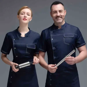 Men’s and Women’s White and Black Chef Uniforms for Restaurants and Hotels