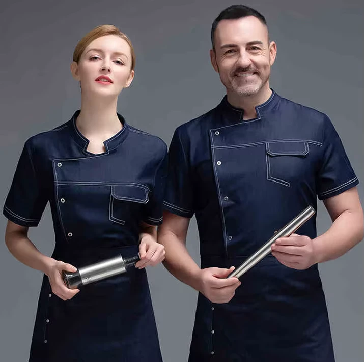 Men's and Women's White and Black Chef Uniforms for Restaurants and Hotels