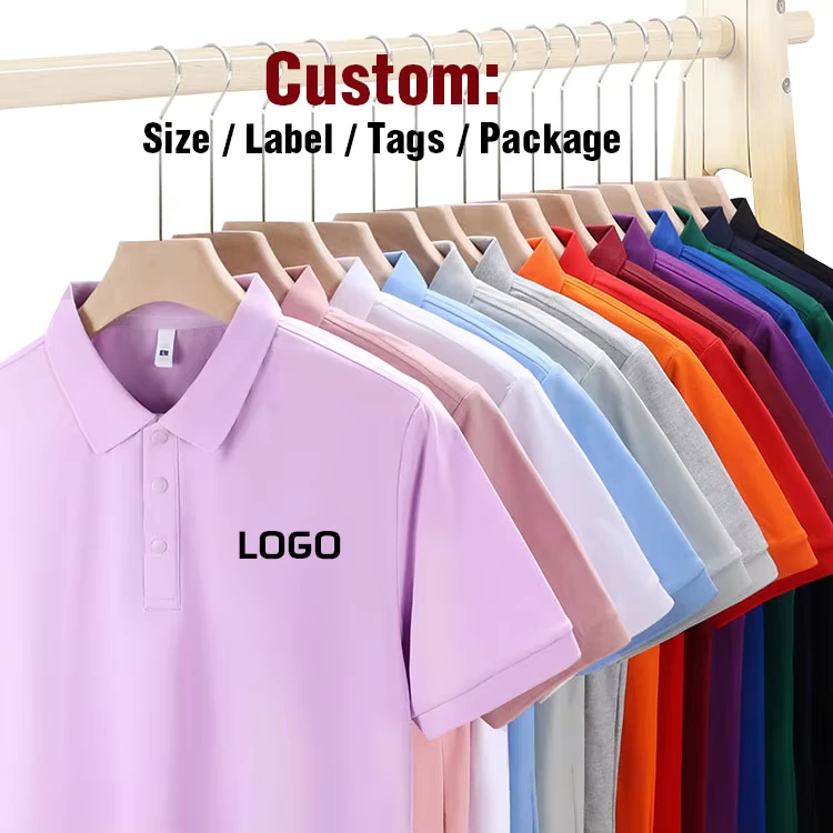Men's and Women's Workwear Polo Shirt, Custom Printed and Embroidered, Solid Color, European Size