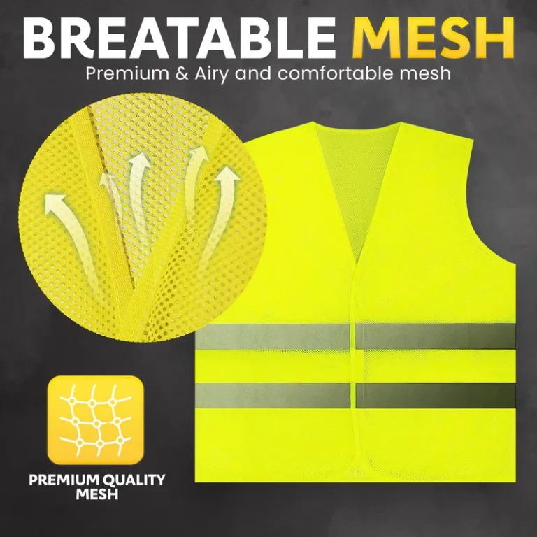 Mens-and-Womens-Yellow-Road-Safety-Reflective-Sleeveless-Vest-with-Hi-Vis-Silver-Strip