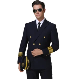Men’s pilot Aviation Uniform Work Uniform Set Performance Costume Coat