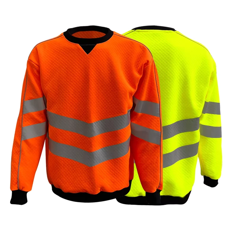 Mesh Breathable High Visibility Reflective Construction Long Sleeve Hi Vis Men Work Reflective Safety Shirt