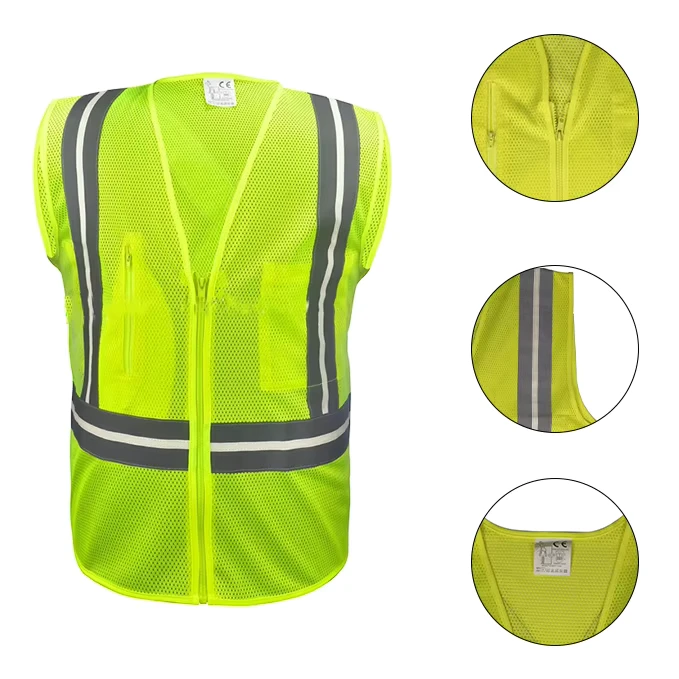 Mesh Lightweight Reflective Safety Vest for Road Construction