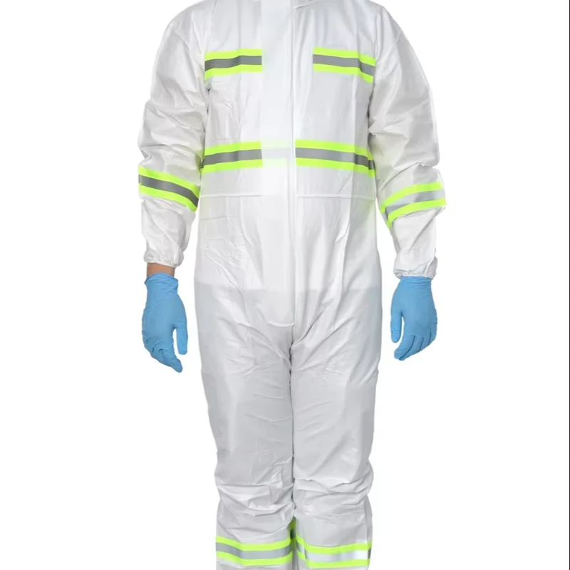 Microporous Coverall Lightweight Breathable Waterproof for Cleanrooms and Food Processing