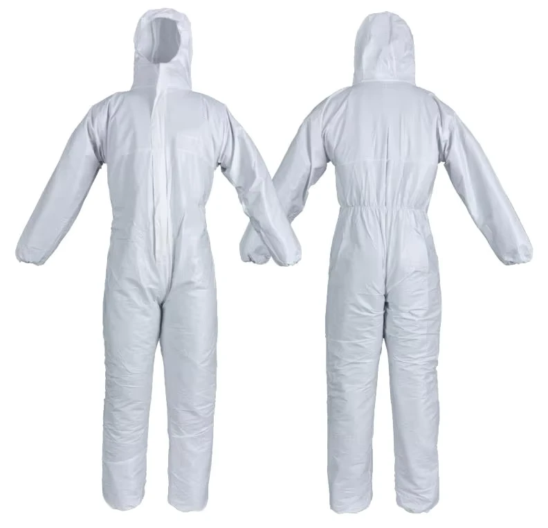 Microporous Coverall with Hood Disposable Protective Suit Waterproof Breathable Coveralls for Industrial Painting Use Paint Suit