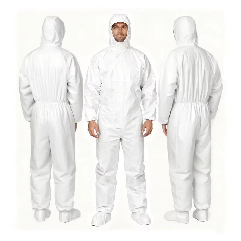 Microporous Disposable Hazmat Suit Nonwoven Chemical Protective Waterproof Overall Oil Disposable Coveralls for Painting