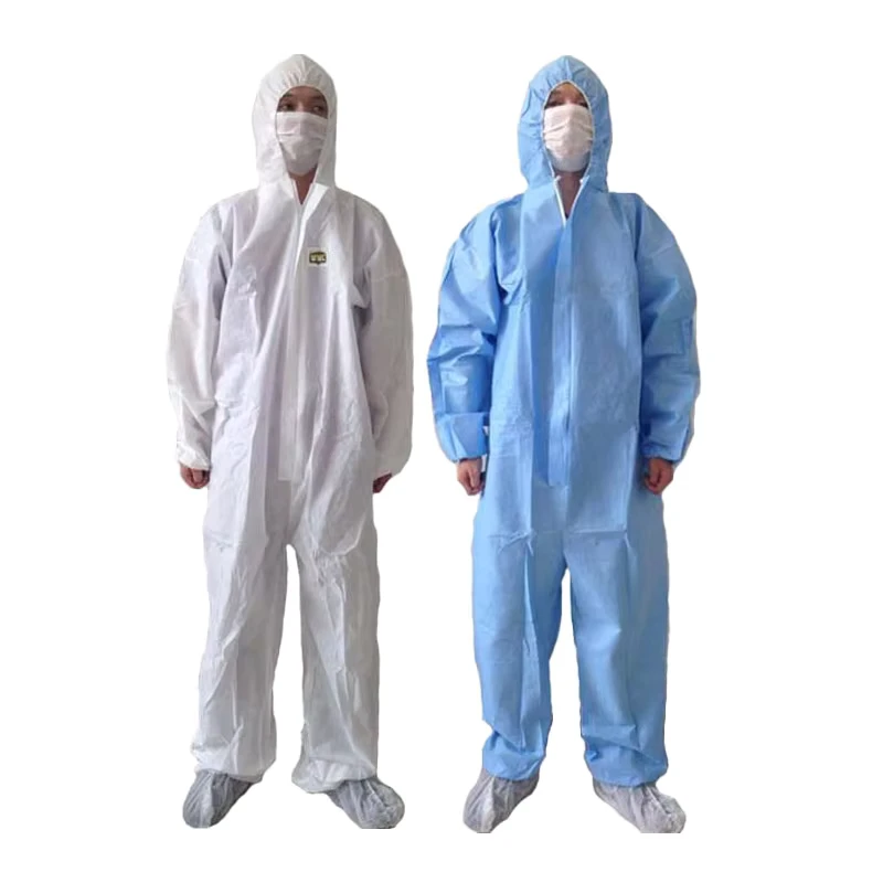 Microporous Hooded Disposable Coverall Disposable pp Non woven Coverall Protective Coverall Suit
