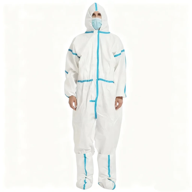 Microporous Nonwoven Disposable Protective Coveralls for Adults PP PE Breathable Hood Boot Visits Medical Gown for Factory EOS