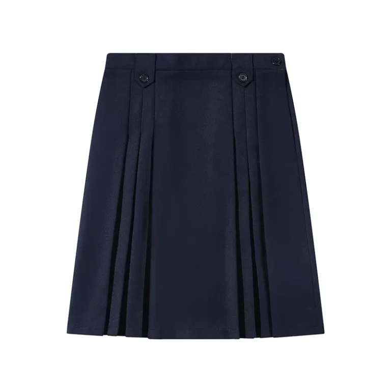 Middle-School-Uniform-Girls-Checked-Pleated-Skirt-with-Adjustable-Waist