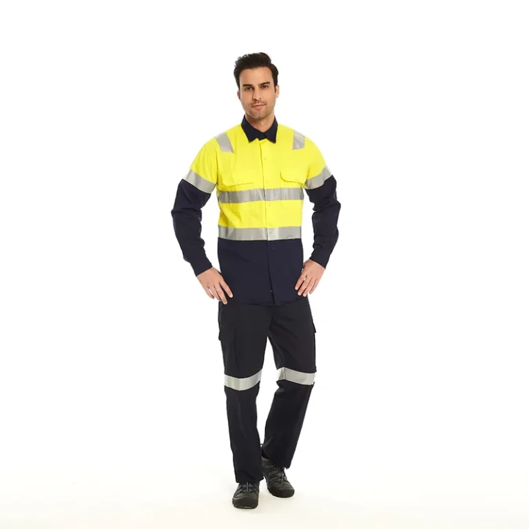 Mining-Uniforms-Hi-Vis-Reflective-Long-Sleeve-Shirts-and-Cargo-Trousers-Sets-Safety-Work-Wear