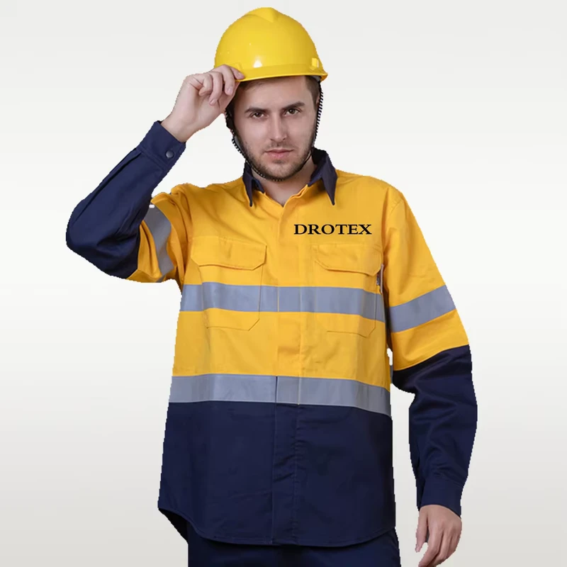 Mining Welding Safety Clothing Working Shirt 100% Cotton 170gsm Anti Static Flame Retardant Fr Shirts