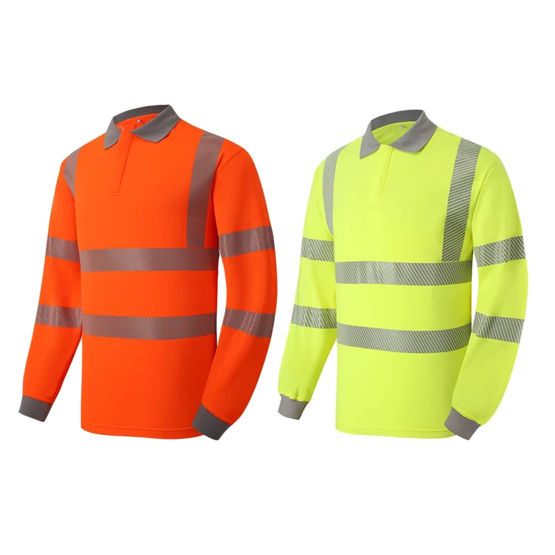 Modacrylic Cotton Hi Vis Yellow HV Polo Shirts Safety Flame Resistant Arc Protection Reflective Customized EN11612