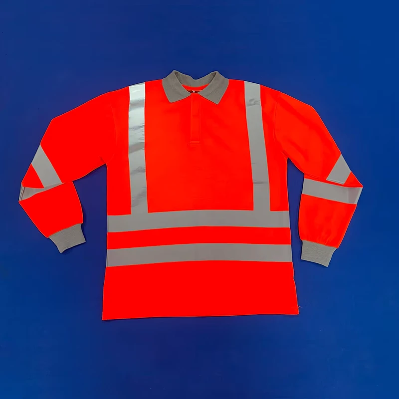 Modacrylic/Cotton/Polyester Fabric OEM Custom Orange Fireproof Polo Shirt Fire Resistant Clothing High Visibility Work Wear