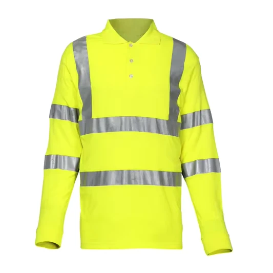 Modacrylic-Fabric-Hi-vis-Long-Sleeve-Polo-Shirt-High-Visibility-for-Better-Safety-Work-Wear-Reflective-Flame-Resistant-Clothing