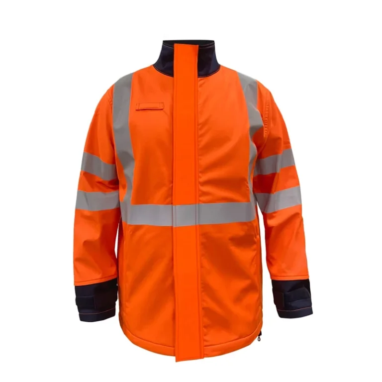 Modacrylic-Polyester-Antistatic-Softshell-Jacket-HV-Orange-Fire-Resistant-Clothing-FR-Water-Proof-Safety-Clothing