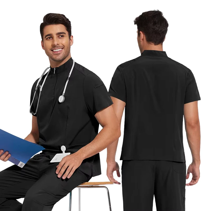 Model 42108 Unisex Zipper-Collar Medical Scrub Set Nurse Hospital Uniform