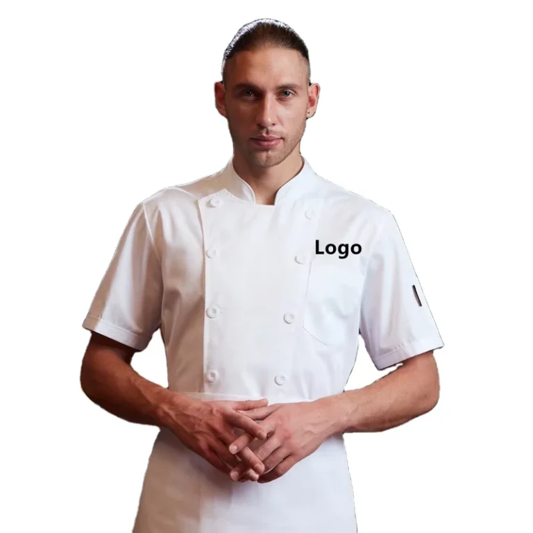 Modern-Japanese-Style-Short-Sleeve-Chef-Coat-T-C-80-20-Restaurant-and-Bar-Uniform