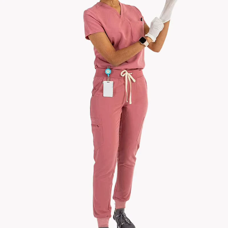 Modern Short-Sleeve Hospital Nursing Uniform Set