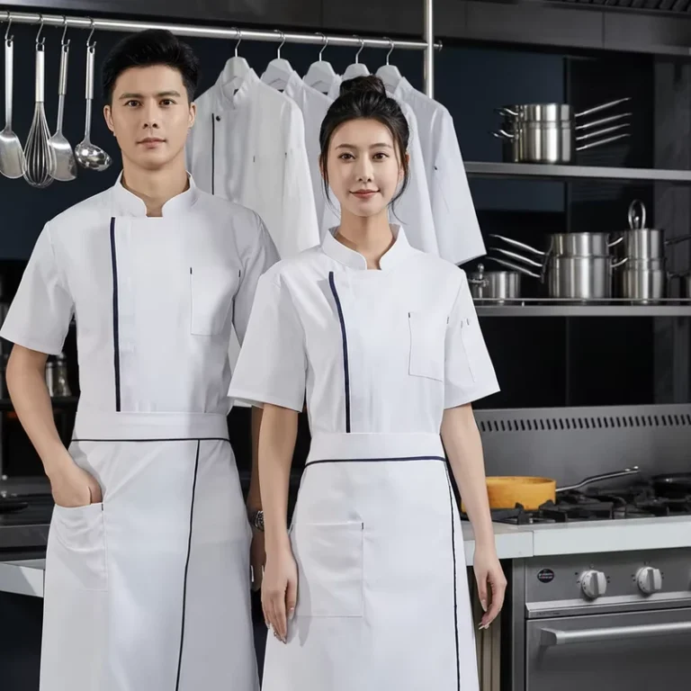 Modern-Unisex-Mens-Womens-Lightweight-Short-Sleeve-Chef-Jacket-Kitchen-Uniform-for-Restaurant-Hotel-Cafe-Bakery-Cooking