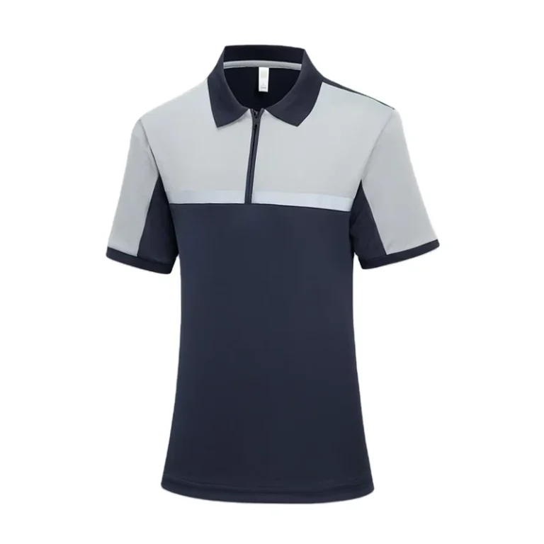 Moisture-Wicking-100-Polyester-Mesh-Work-Polo-with-Reflective-Stripe-for-Summer-Safety