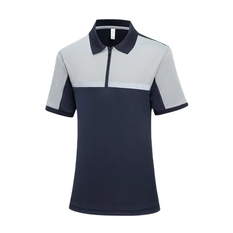 Moisture-Wicking 100% Polyester Mesh Work Polo with Reflective Stripe for Summer Safety