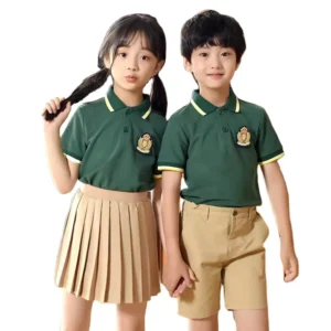 Multi-Color Khaki Pleated Unisex High School Uniform Kit Customizable