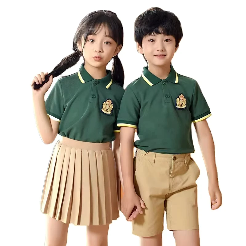 Multi-Color Khaki Pleated Unisex High School Uniform Kit Customizable