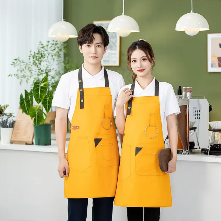 Multi-Functional-Kitchen-Apron-Quick-Dry-Polyester-Fabric-Steel-Ring-for-Towels-Custom-Logo-for-Restaurants