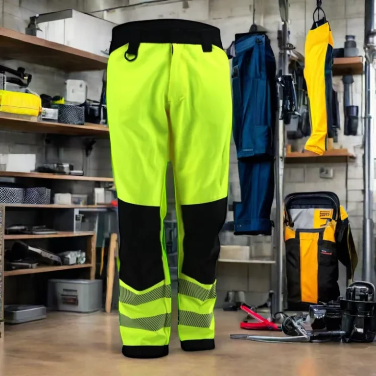 Multi-Pocket-Mens-Work-Cargo-Pants-Cargo-Mining-Reflective-Safety-Clothing-Green-Yellow
