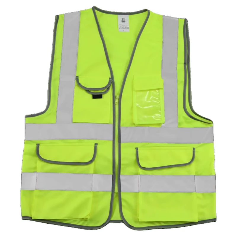 Multi-Pocket Reflective Hi-Visibility Safety Vest for Construction Workers