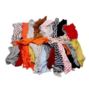 Multi Purpose Cotton T Shirt Rags Trapos Industriales Dark Color Fabric Cut Pieces 10kg 25kg Packaged Used Clothes for