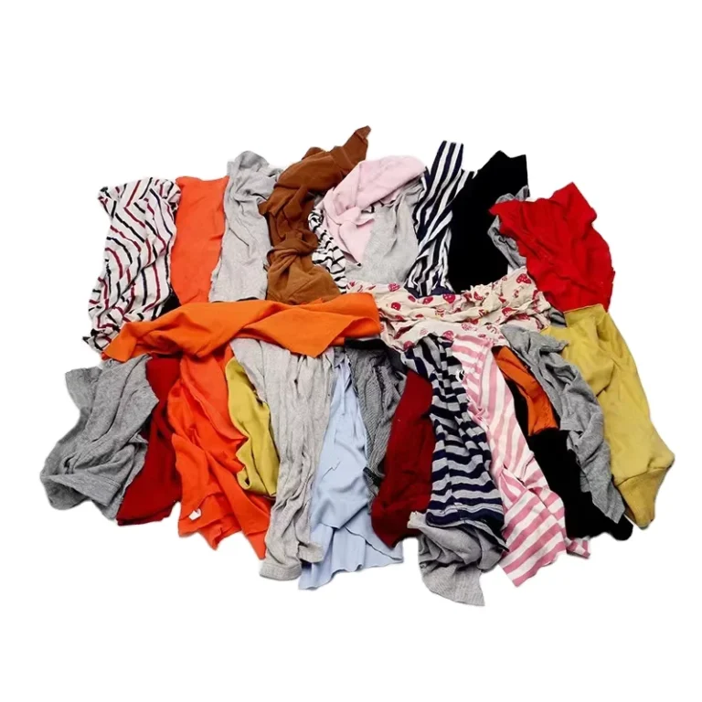 Multi-Purpose-Cotton-T-Shirt-Rags-Trapos-Industriales-Dark-Color-Fabric-Cut-Pieces-10kg-25kg-Packaged-Used-Clothes-for