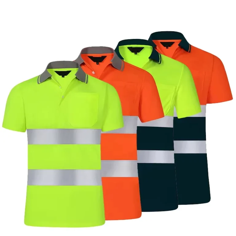 Multi-color-Polyester-Breathable-Quick-dry-High-Visibility-Short-Sleeve-Polo-Safety-T-Shirt-Custom-Logo