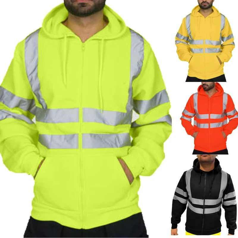 Multicolor Safety High Visibility Reflective Safety Hoodie Jacket