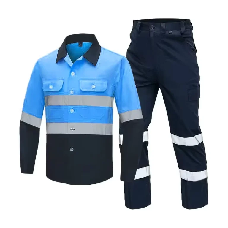 Multifunction-Hi-Vis-Construction-Industrial-Work-Safety-Workwear-Set-Reflective-Tape-Polyester-Cotton-Workwear-Suit
