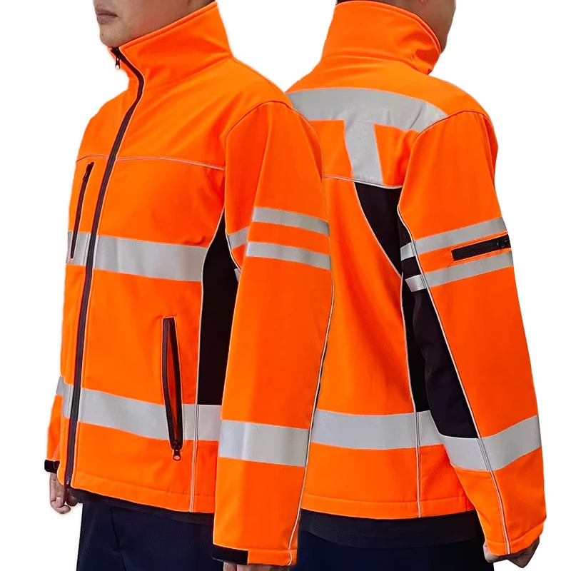 Multiple Sizes Customizable Oem Hi Vis Winter Workwear High Visibility Reflective Softshell Safety Jacket Winter