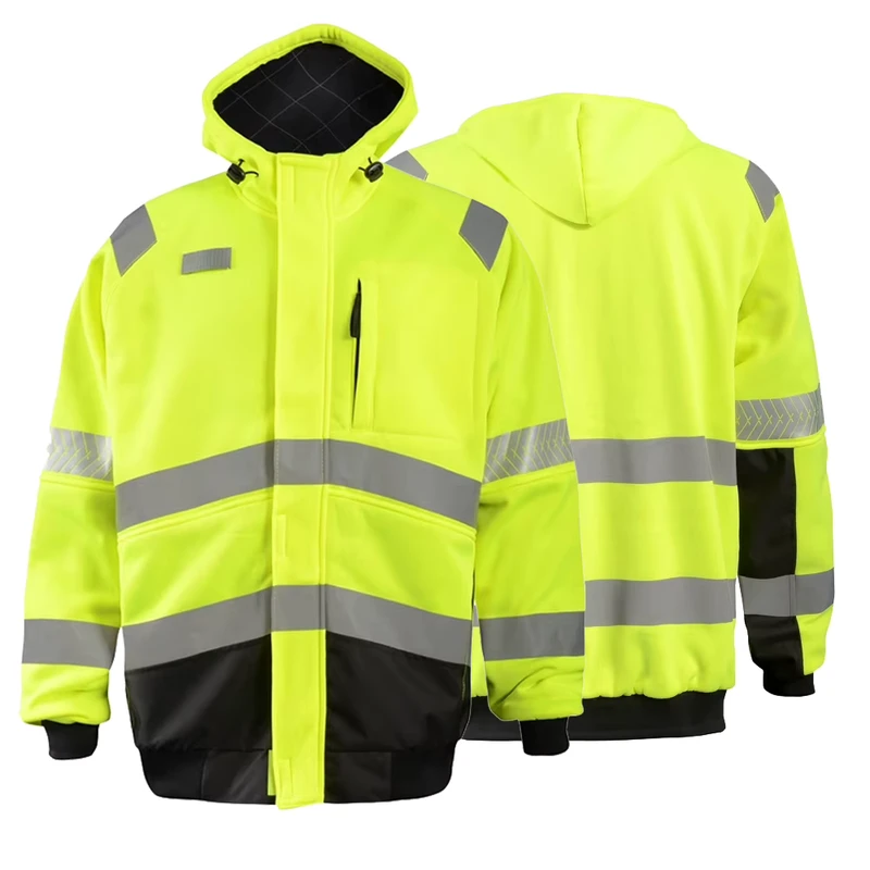 Multiple Sizes Customizable Oem Hi Vis Workwear Construction Winter Reflective Hi Vis Road Safety Clothing Jacket