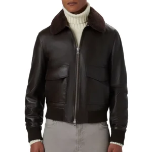 NAFA Factory OEM High Quality Men’s Genuine Leather Bomber Jacket Varsity