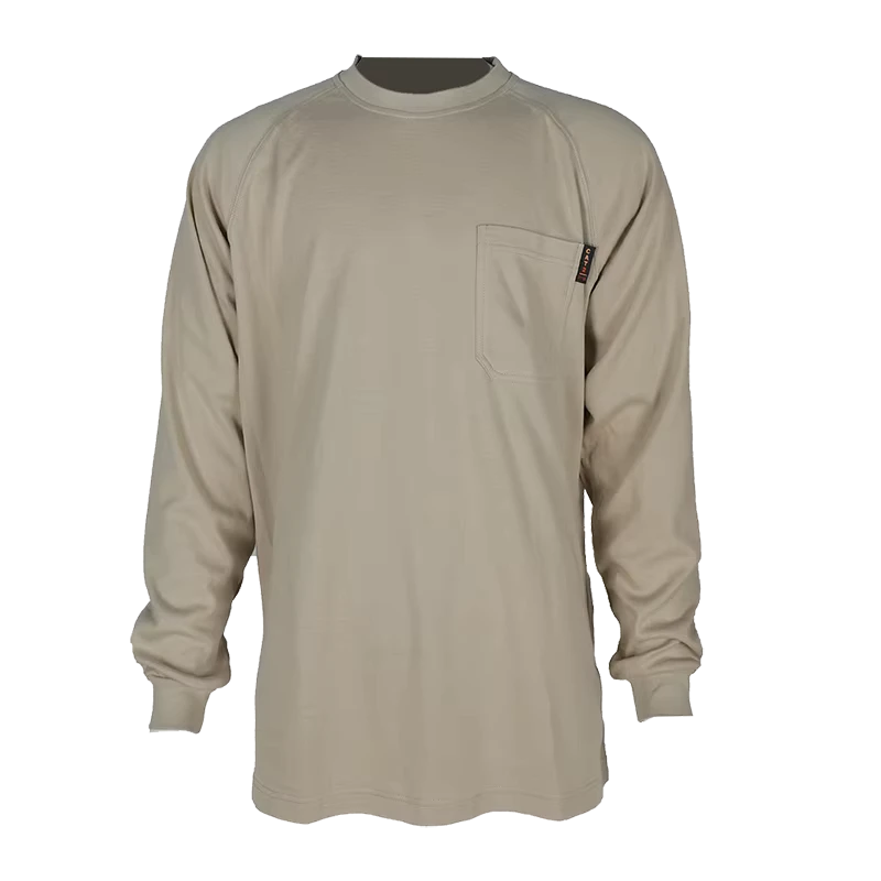 NFPA 2112 CAT 2 Flame Resistant Long Sleeve T shirt FR Henley Shirts Flame Retardant Clothing