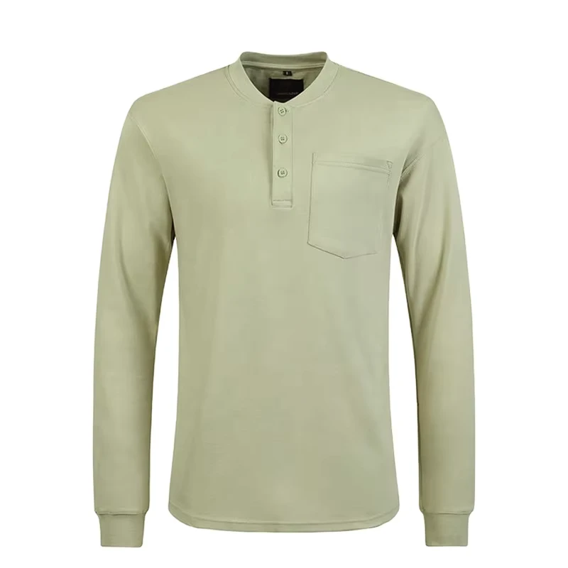 NFPA 2112 CAT 2 Knit FR Tee Shirt Flame Resistant Safety Work Clothing Welding FRC T Shirt Fire Retardant Henley Shirt