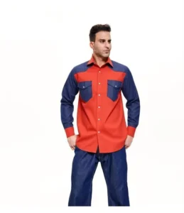 NFPA 2112 HRC 2 Safety Work Clothing Western Two Tone Flame Resistant Welding FR Shirt Custom Logo
