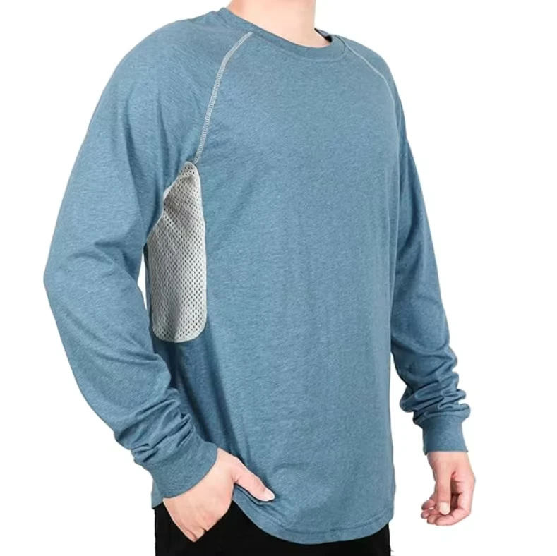 NFPA Compliant FR Flame Resistant Long Sleeve Crew T Shirt Breathable Mesh Fireproof Safety Welding Workwear Customizable Logo