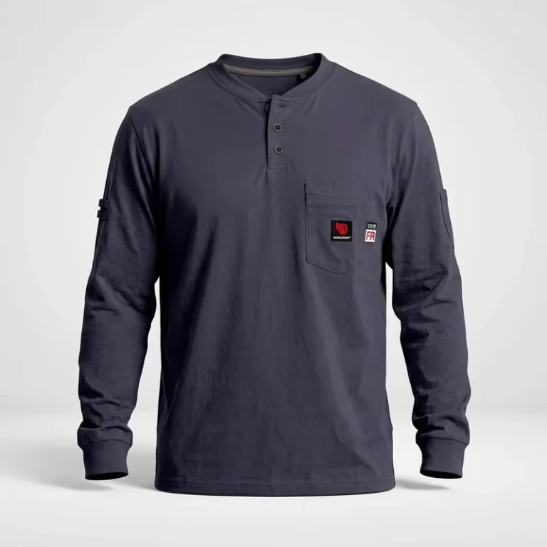 NFPA2112-Arc-Rated-FR-Cotton-Work-Shirt-Flame-Resistant-Clothing-for-Construction-Oil-Gas