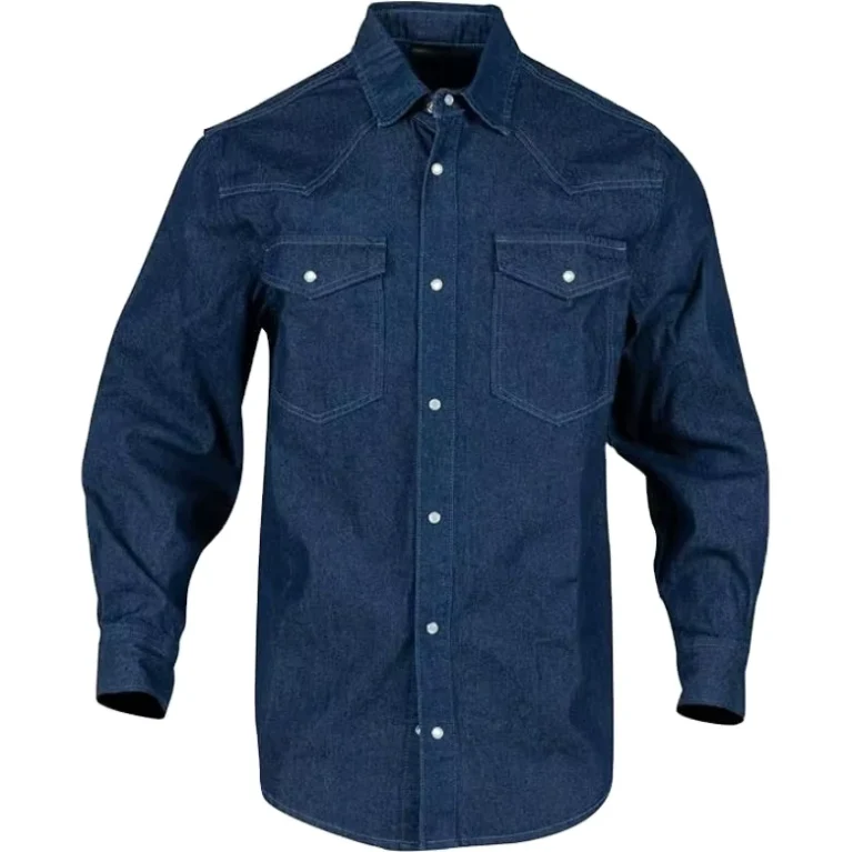 NFPA2112-CAT2-Mens-Flame-Resistant-Work-Shirt-Fire-Retardant-Welding-FR-Denim-Shirts