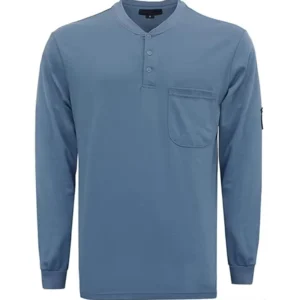 NFPA2112 EN 11612 Certified Fireproof Henley Shirts 5.5oz Cotton Classic Summer CAT2 Arc Flash Protective Fire