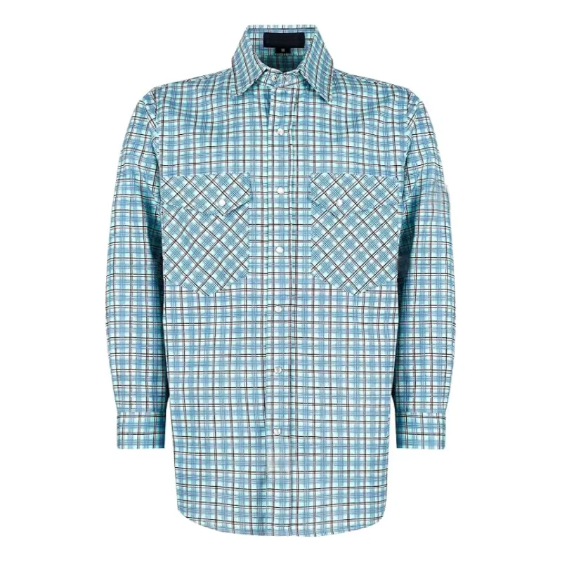 NFPA2112 FR Shirts Flame Resistant Cotton CAT2 Men's 6.5OZ Snap Closure Paisley Printed ASTM Certified Two Chest Pockets Welding