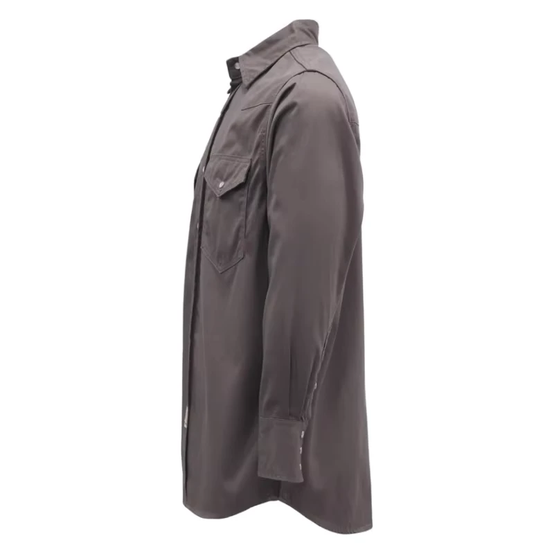 NFPA2112 FR Shirts Flame Resistant Twill 100% Cotton 7.5OZ CAT2 Men's Fire Retardant Welding Shirt ASTM Certified ATPV