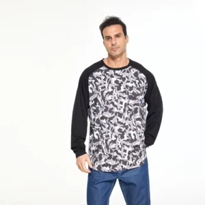 NFPA2112 Safety FR Shirts Crew Neck Camo Two Tone Lightweight Melt Pocket Flame Resistant Long Sleeve Welding Shirt