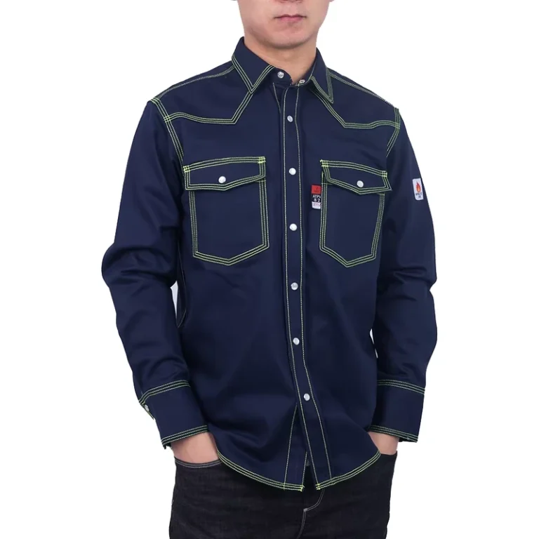 NFPA2112-Snap-Button-Shirt-Custom-Fireproof-Welder-Frc-Shirts-Flame-Resistant-Cat2